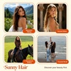 image:imageSunny Hair Wire Hair Extensions Real Human Hair Adjustable Line HairpieceB3 1000 Ice Blonde