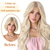 image:imageSunny Hair Wire Hair Extensions Real Human Hair Adjustable Line HairpieceB3 1000 Ice Blonde