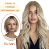 image:imageSunny Hair Wire Hair Extensions Real Human Hair Adjustable Line HairpieceB3 186060A Ash Blonde Balayage