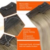 image:imageSunny Hair Wire Hair Extensions Real Human Hair Adjustable Line HairpieceB3 186060A Ash Blonde Balayage