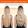 image:imageSunny Hair Wire Hair Extensions Real Human Hair Adjustable Line HairpieceB3 18A613A Light Ice Pink Blonde Highlight