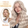 image:imageSunny Hair Wire Hair Extensions Real Human Hair Adjustable Line HairpieceB3 18A613A Light Ice Pink Blonde Highlight