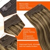 image:imageSunny Hair Wire Hair Extensions Real Human Hair Adjustable Line HairpieceB3 P427 Chocolate Brown Highlight