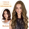image:imageSunny Hair Wire Hair Extensions Real Human Hair Adjustable Line HairpieceB3 P427 Chocolate Brown Highlight