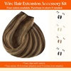 image:imageSunny Hair Wire Hair Extensions Real Human Hair Adjustable Line HairpieceB3 P427 Chocolate Brown Highlight