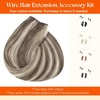 image:imageSunny Hair Wire Hair Extensions Real Human Hair Adjustable Line HairpieceB3 P8A60 Light Brown Highlight