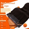 image:imageSunny Hair Wire Hair Extensions Real Human Hair Adjustable Line HairpieceC1 2A Brunette Darker Brown