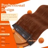 image:imageSunny Hair Wire Hair Extensions Real Human Hair Adjustable Line HairpieceC1 30 Warm Copper Red Brown