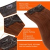 image:imageSunny Hair Wire Hair Extensions Real Human Hair Adjustable Line HairpieceC1 30 Warm Copper Red Brown