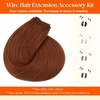 image:imageSunny Hair Wire Hair Extensions Real Human Hair Adjustable Line HairpieceC1 30 Warm Copper Red Brown