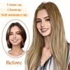 image:imageSunny Hair Wire Hair Extensions Real Human Hair Adjustable Line HairpieceC1 6606 Medium Brown Balayage