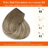 image:imageSunny Hair Wire Hair Extensions Real Human Hair Adjustable Line HairpieceC1 8228 Light Brown Balayage