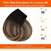 image:imageSunny Hair Wire Hair Extensions Real Human Hair Adjustable Line HairpieceC2 1B418 Natural Black Ombre