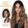 image:imageSunny Hair Wire Hair Extensions Real Human Hair Adjustable Line HairpieceC2 1B418 Natural Black Ombre