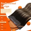 image:imageSunny Hair Wire Hair Extensions Real Human Hair Adjustable Line HairpieceC2 1B427 Black Ombre Brown Balayage Caramel Blonde