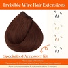 image:imageSunny Hair Wire Hair Extensions Real Human Hair Adjustable Line HairpieceC2 33 Dark Mahogany Auburn