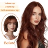 image:imageSunny Hair Wire Hair Extensions Real Human Hair Adjustable Line HairpieceC2 33 Dark Mahogany Auburn