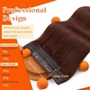 image:imageSunny Hair Wire Hair Extensions Real Human Hair Adjustable Line HairpieceC2 33 Dark Mahogany Auburn
