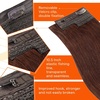 image:imageSunny Hair Wire Hair Extensions Real Human Hair Adjustable Line HairpieceC2 33 Dark Mahogany Auburn