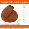 image:imageSunny Hair Wire Hair Extensions Real Human Hair Adjustable Line HairpieceC2 350 Copper Orange