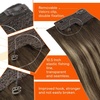 image:imageSunny Hair Wire Hair Extensions Real Human Hair Adjustable Line HairpieceC2 4244 Light Blonde Balayage