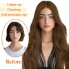 image:imageSunny Hair Wire Hair Extensions Real Human Hair Adjustable Line HairpieceC2 7 Light Chestnut Brown