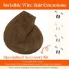 image:imageSunny Hair Wire Hair Extensions Real Human Hair Adjustable Line HairpieceC2 7 Light Chestnut Brown