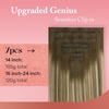 image:imageVe Sunny Genius Human Hair Extensions Clip ins Balayage 14 InchW3A 3822 Olive Brown Ombre Balayage Blonde