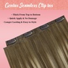 image:imageVe Sunny Genius Human Hair Extensions Clip ins Balayage 14 InchW7 6606 Chestnut Brown Ombre Balayage Platinum Blonde