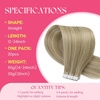 image:imageVe Sunny Hair Tape in Extensions Brown Highlight Blonde 50g 20Pcs Remy1C Tape1622
