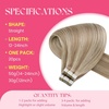 image:imageVe Sunny Hair Tape in Extensions Brown Highlight Blonde 50g 20Pcs Remy1D Tape18613