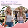 image:imageVe Sunny Seamless Clip ins Human Hair Platinum Blonde Straight 18 InchV1A 6606 Sunset Grove Chestnut Mix Platinum