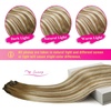 image:imageVe Sunny Seamless Clip ins Human Hair Platinum Blonde Straight 18 InchV1A 6606 Sunset Grove Chestnut Mix Platinum