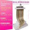 image:imageVe Sunny Seamless Clip ins Human Hair Platinum Blonde Straight 18 InchV1A 6606 Sunset Grove Chestnut Mix Platinum