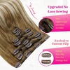 image:imageVe Sunny Seamless Clip ins Human Hair Platinum Blonde Straight 18 InchV1A 6606 Sunset Grove Chestnut Mix Platinum