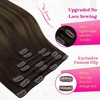 image:imageVe Sunny Seamless Clip ins Human Hair Platinum Blonde Straight 18 InchV1B 226 Warm Hearth Brown Balayage