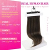 image:imageVe Sunny Seamless Clip ins Human Hair Platinum Blonde Straight 18 InchV1B 226 Warm Hearth Brown Balayage
