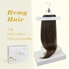 image:imageVe Sunny Seamless Clip ins Human Hair Platinum Blonde Straight 18 InchV1B 226 Warm Hearth Brown Balayage