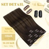 image:imageVe Sunny Seamless Clip ins Human Hair Platinum Blonde Straight 18 InchV1B 226 Warm Hearth Brown Balayage
