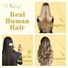 image:imageVe Sunny Seamless Clip ins Human Hair Platinum Blonde Straight 18 InchV1B 226 Warm Hearth Brown Balayage