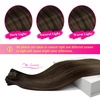 image:imageVe Sunny Seamless Clip ins Human Hair Platinum Blonde Straight 18 InchV1B 226 Warm Hearth Brown Balayage