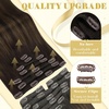 image:imageVe Sunny Seamless Clip ins Human Hair Platinum Blonde Straight 18 InchV1B 226 Warm Hearth Brown Balayage