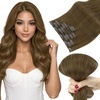 image:imageVe Sunny Seamless Clip ins Human Hair Platinum Blonde Straight 18 InchV2A 7 Light Brown