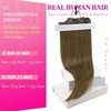 image:imageVe Sunny Seamless Clip ins Human Hair Platinum Blonde Straight 18 InchV2A 7 Light Brown