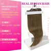 image:imageVe Sunny Seamless Clip ins Human Hair Platinum Blonde Straight 18 InchV2A 7 Light Brown