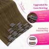image:imageVe Sunny Seamless Clip ins Human Hair Platinum Blonde Straight 18 InchV2A 7 Light Brown