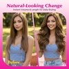 image:imageVe Sunny Seamless Clip ins Human Hair Platinum Blonde Straight 18 InchV2A 7 Light Brown
