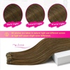 image:imageVe Sunny Seamless Clip ins Human Hair Platinum Blonde Straight 18 InchV2A 7 Light Brown