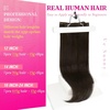 image:imageVe Sunny Seamless Clip ins Human Hair Platinum Blonde Straight 18 InchV2B 4 Medium Dark Brown