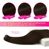 image:imageVe Sunny Seamless Clip ins Human Hair Platinum Blonde Straight 18 InchV2B 4 Medium Dark Brown